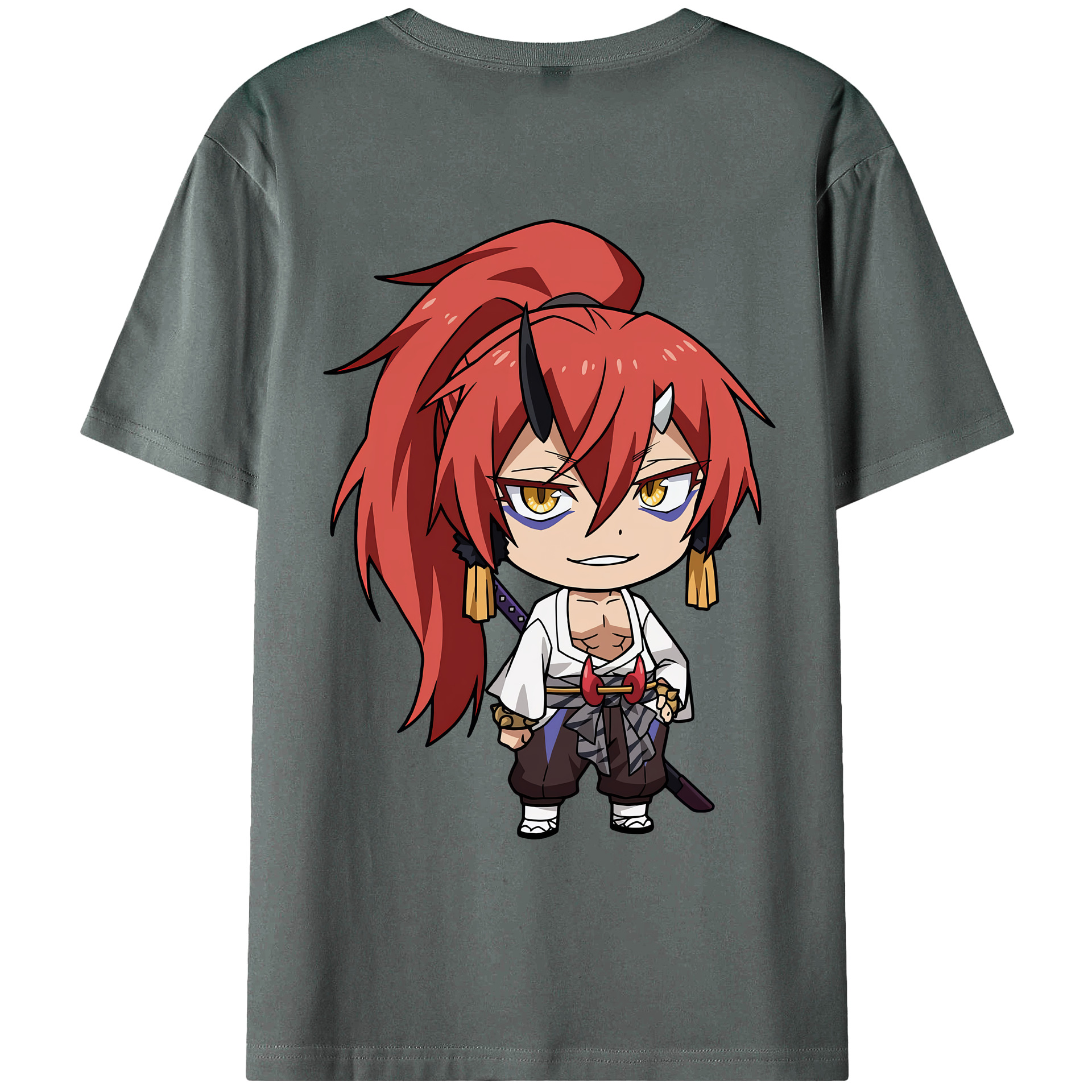 （画像用） 転スラ Regarding Reincarnated to Slime 綿100％ メンズ半袖Tシャツ（バックプリント） 通気性